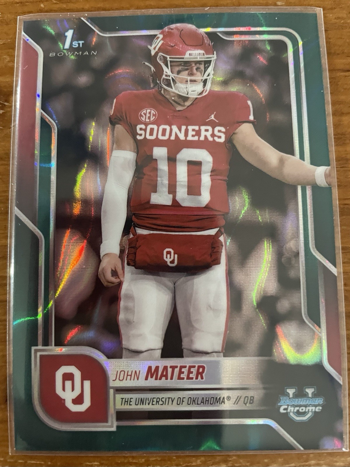 2025 Bowman University Chrome - John Mateer 1st #1 Teal Lava Refractor (RC)