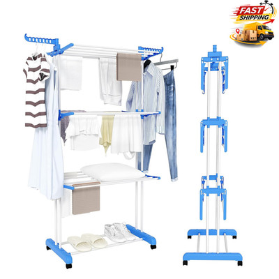 4 Ebenen Faltbar Wäschetrockner Ständer Extra Groß Schlafzimmer Outdoor Wäscheständer
