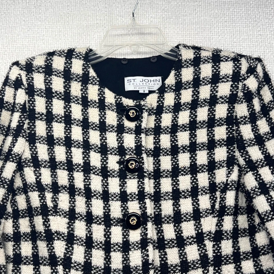 Костюм женский St. John Collection трикотажная юбка размер 8 черно-белый карьерный - Изображение 3 из 4
