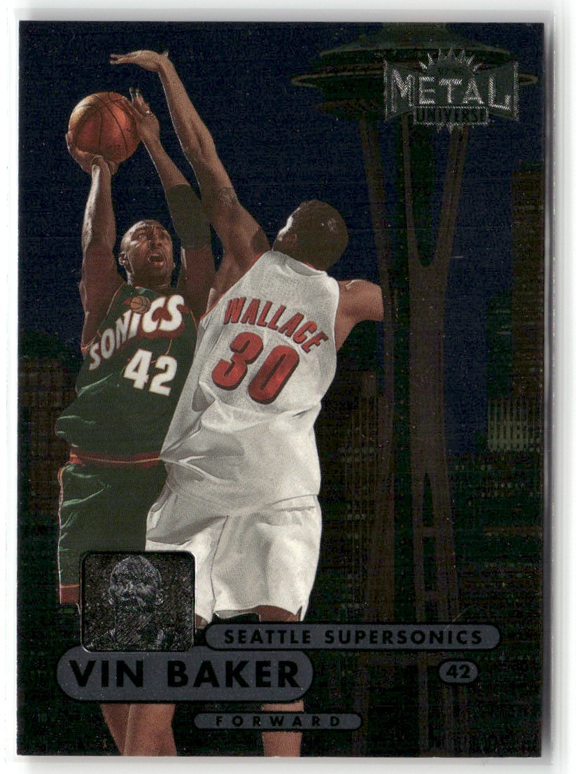 1997-98 SKYBOX METAL UNIVERSE CHAMPIONSHIP PREVIEW VIN BAKER SEATTLE SUPERSONICS