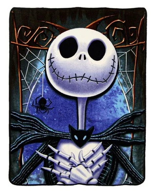 NORTHWEST Disney's Nightmare Before Christmas Blanket Jack Skellington Throw 46" x 60"