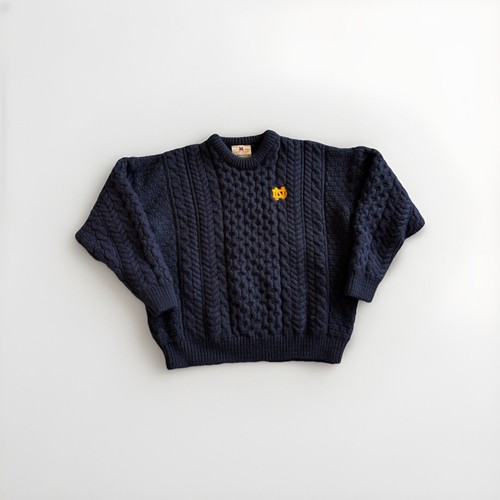 Vintage Carraig Donn Notre Dame Boy Cable Knit Sweater Ireland Merino Wool 7/8 L