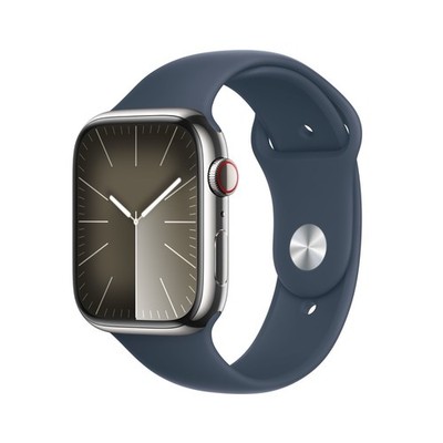 Watch Series 9 GPS + Cellular 41mm Silver Stainless Steel Case Storm Beige Band