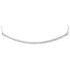 Diamond Bar 16-18" Necklace In 14K White Gold 1/6 ct. tw.