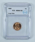 1960 Lincoln Wheat Cent Large Date MS66 RD ICG