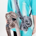 Luxury Bling Women/Girl 3D Furry Rabbit Fur Soft Back Phone Case Crossbody Cover