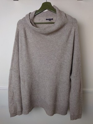 Eileen Fisher Pullover Yak Wolle Grobstrick weich Gr. XL Relaxed Fit Wasserfallausschnitt 