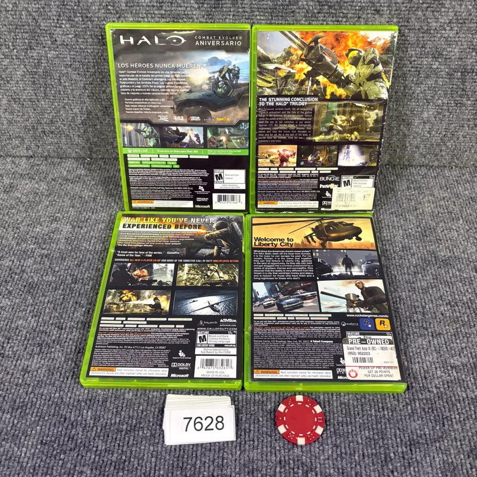 Lote de videojuegos Halo Anniversary y 3 COD World at War GTA IV Xbox 360 en muy buena condición Foto 2 de 4
