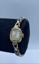 Gruen Precision 14mm Vintage 14k Gold Diamonds Manual Wind Ladies Watch 5.5g