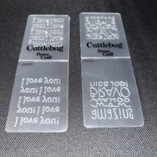 Cuttlebug Provo Craft Mini Embossing Folders Lot Of 6 Sentiments Words Congrats