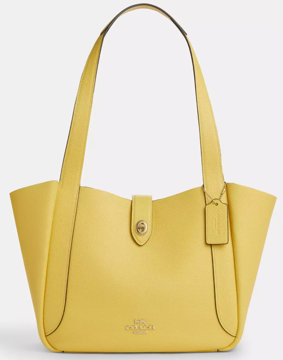 COACH Hadley Turnlock Tote Shoulder Bag Double Face Leather CAL17