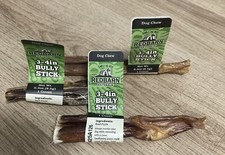 3 Redbarn Naturals 3-4 Inch Bully Sticks Beef Pizzle Dog Chews Exp. 10-25-26.