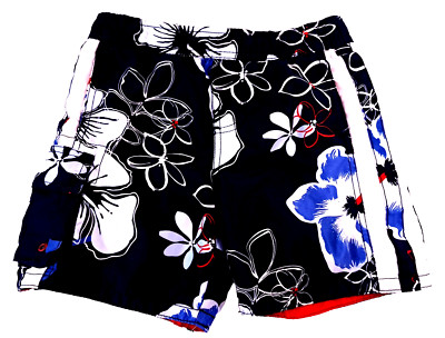 Making Waves Boys  XS Swim Trunks Hawaiian Print Surf Floral Beach Vacation