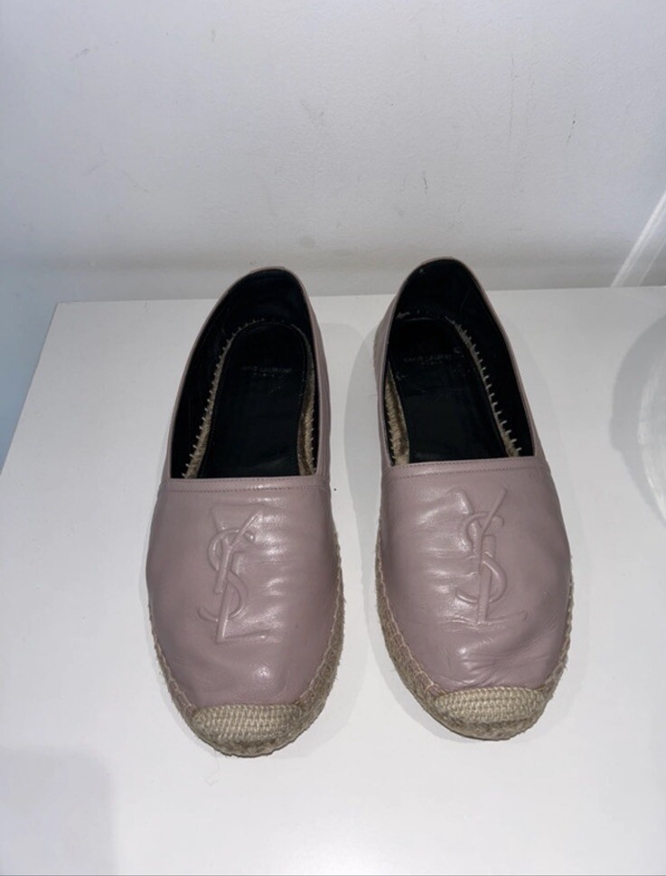 YSL Saint Laurent Blush Pink Espadrilles Size UK