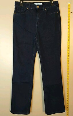 DRAPER JAMES Womens  High Waisted Dark Blue Denim Jeans Size 29 Straight Leg 