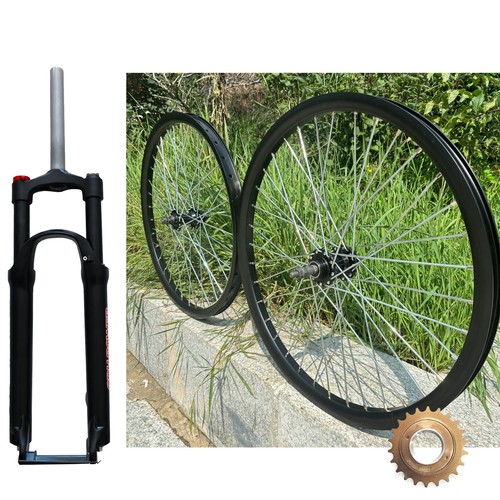DONSP1986 26" Bike Oil Press Fork, 1-1/8" Threadless & Wheel set w/ Freewheel - Picture 2 of 57