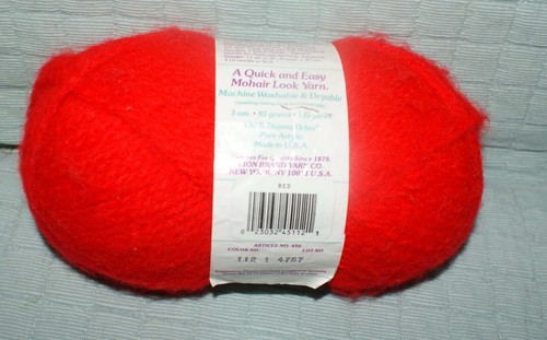 Hilo artesanal de ganchillo rojo Jiffy marca León aspecto de mohair envío rápido - Imagen 2 de 3