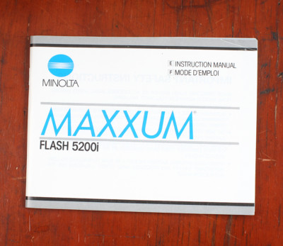 ハピ MINOLTA MAXXUM FLASH 5200i INSTRUCTION BOOK/197016 | eBay