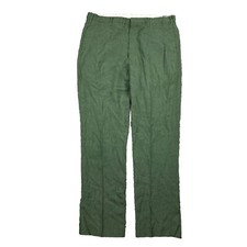 VTG Leisure Suit Slacks Pants Mens 35x30 Green Rayon Straight Leg Talon 70s