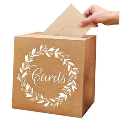 KALEFO Kraft Card Box Wedding Favors Post Box Cardboard Wedding Party Decor 