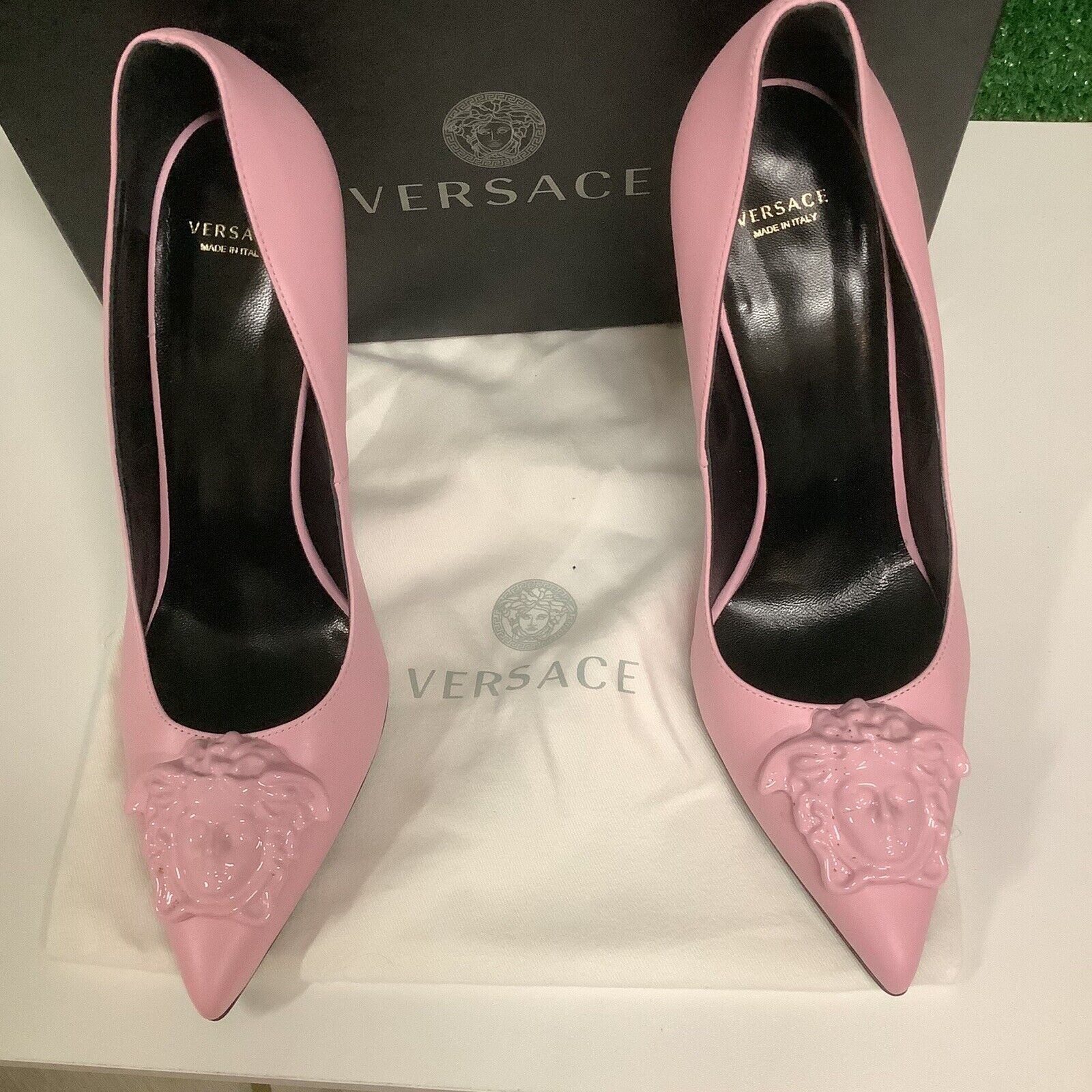 Versace Palazzo pink medusa head heels size 40 ma… - image 2