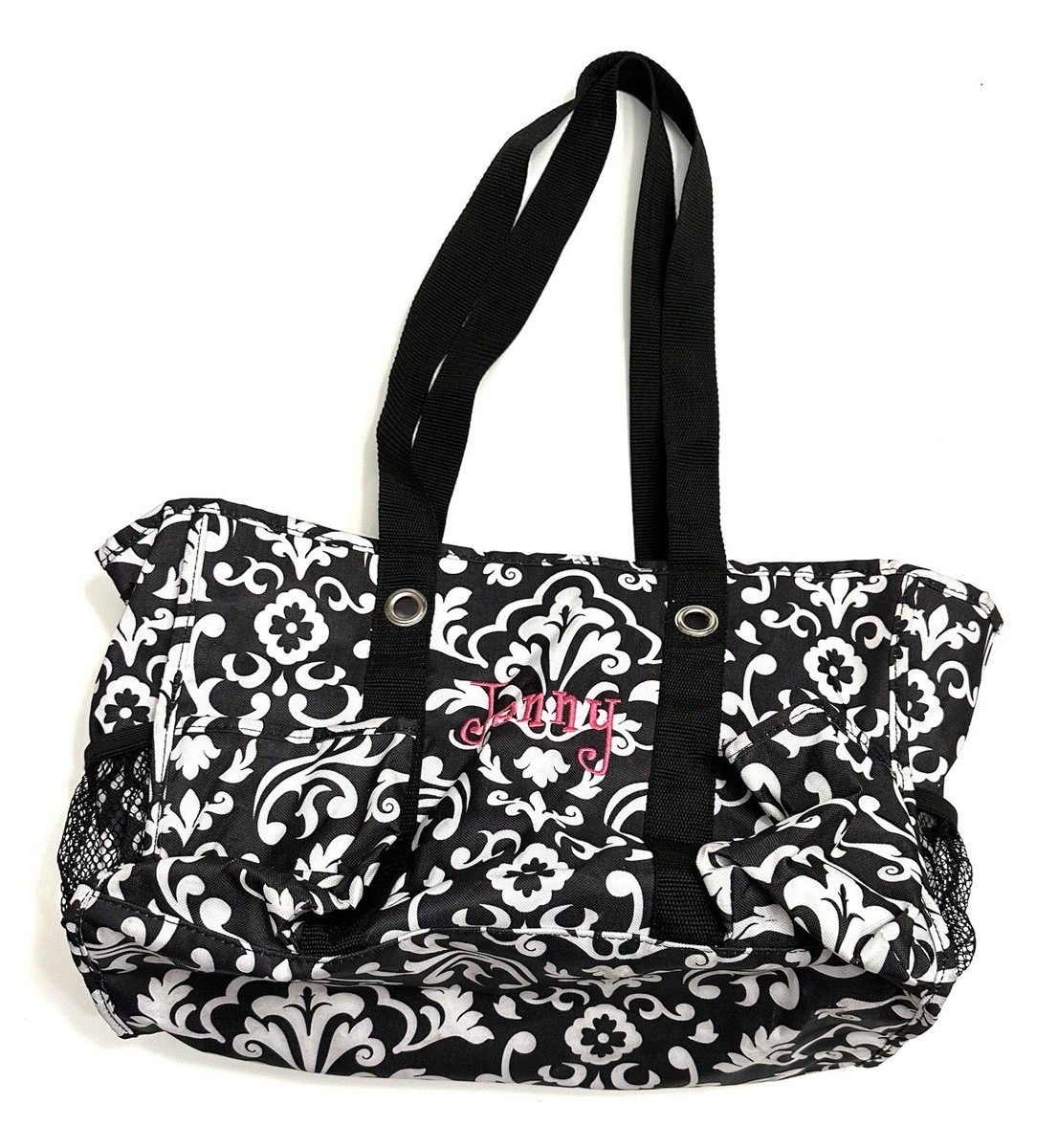 ②複数割-300★白&黒 D65❤︎クラシックピオニー♥️Tバック付き3点セット✨ Thirty One Black White Parisian Pop Medium Utility Bag Straps