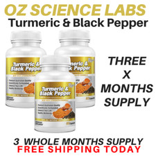 Turmeric 95% Curcumin & Black Pepper- 180 Capsules Tablets Pills Extra Strength 
