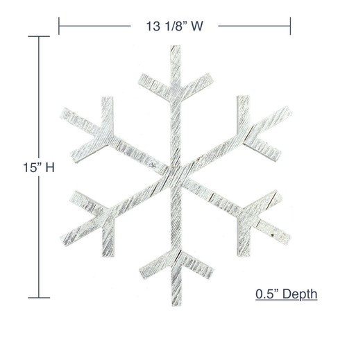 Rustic Farmhouse Large Reclaimed Wood Snowflake, Indoor/Outdoor Holiday Decor - Picture 14 of 15