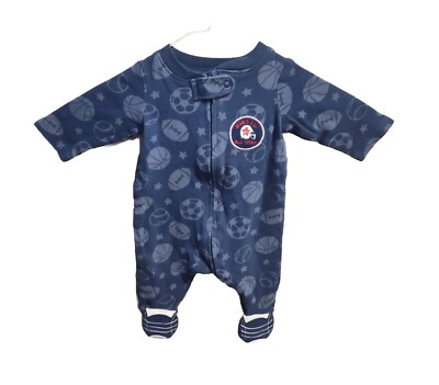 Little Wonders Footed Jumpsuit Full Zip ''Mom's Lil' All Star'' Sports SZ Newborn 