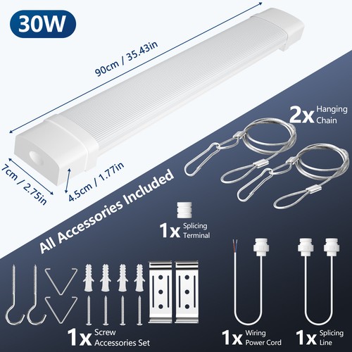 Lampada LED per ambienti umidi lampada per vasca luce 60/90/120/150 cm incl. tubo T8 IP65 - Foto 178 di 195