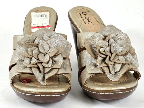 Sandalia sin cordones Born Geranium flor champán con tacón - Para mujer talla 9 -NUEVA - Imagen 3 de 5