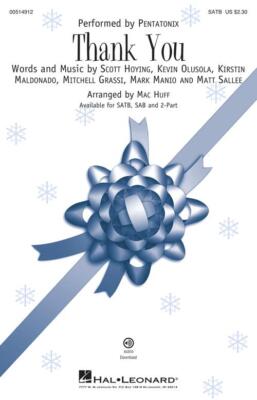 Thank You SATB Pop Choral Series Pentatonix