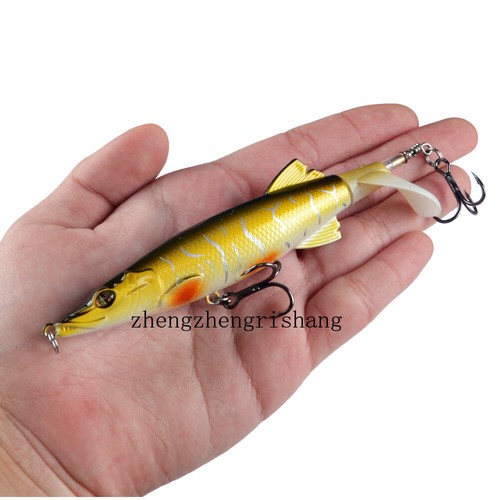 4pcs Pencil Fishing Lure Crocodile Bait Tackle Hook Metal Propeller 13cm/16g - Picture 8 of 21