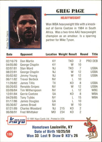 1991 Kayo Boxing complete your set you Pick 1 - 250 - Picture 271 of 467