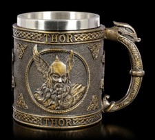 Thor Krug - Nordischer Gott - Fantasy Trinkbecher Krug Deko