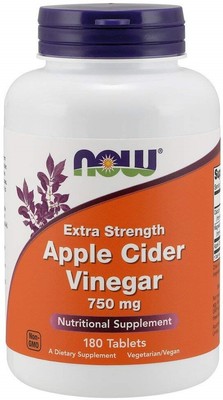 NOW Foods Apple Cider Vinegar, 750mg Extra Strength - 180 tabs (208,28 EUR/kg)