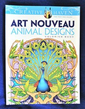 Creative Haven Art Nouveau Animal Designs Coloring Book Marty Noble Artwork New