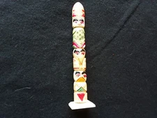 NORTHWEST COAST CARVED MOOSE ANTLER, BILLIKEN EFFIGY TOTEM POLE,  WY-0624*08402