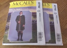 McCalls COSTUMES Pattern M7762 Mens OUTLANDER Fitted Lined Coats w/Variations