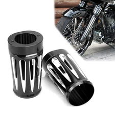 Billet Fork Cow Bells Boots Can Cover For Harley Road King Touring FLHT Glide
