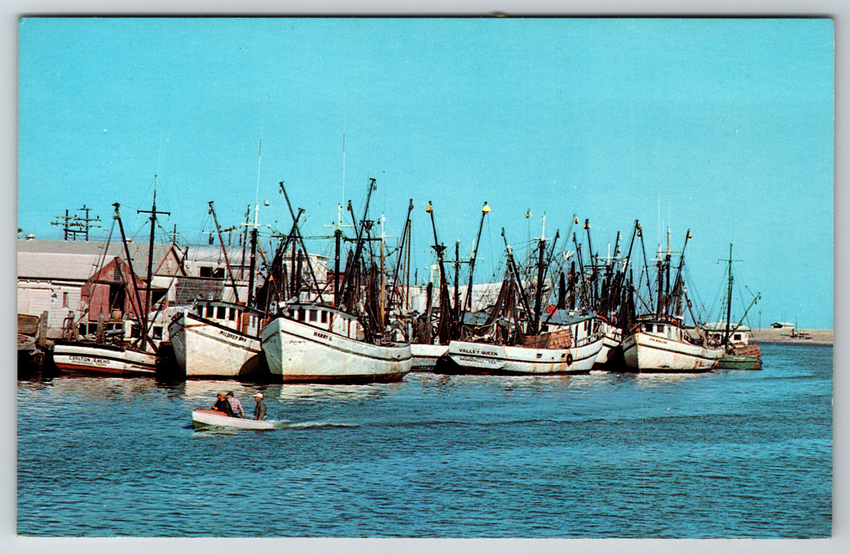 c1950s Shrimp Boats Brownsville Port Isabel Texas Cargo Vintage
