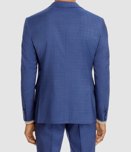 John Varvatos Men's Blue Screenweave Slim Fit 2-PC Jacket Pants Suit Size 42R - Picture 4 of 8