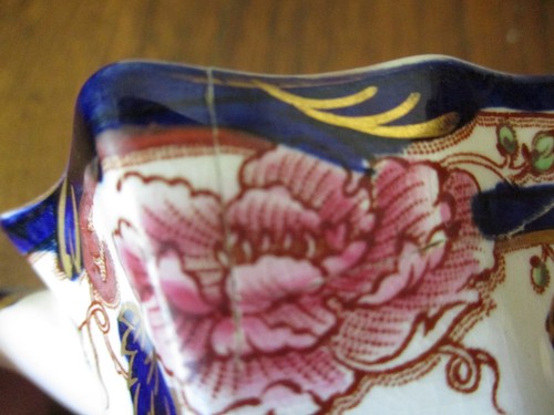 ANTQ 4 3/4"high MASON'S IRONSTONE "MANDALAY BLUE MULTICOLOR" 24K CREAMER ENGLAND - Picture 20 of 20