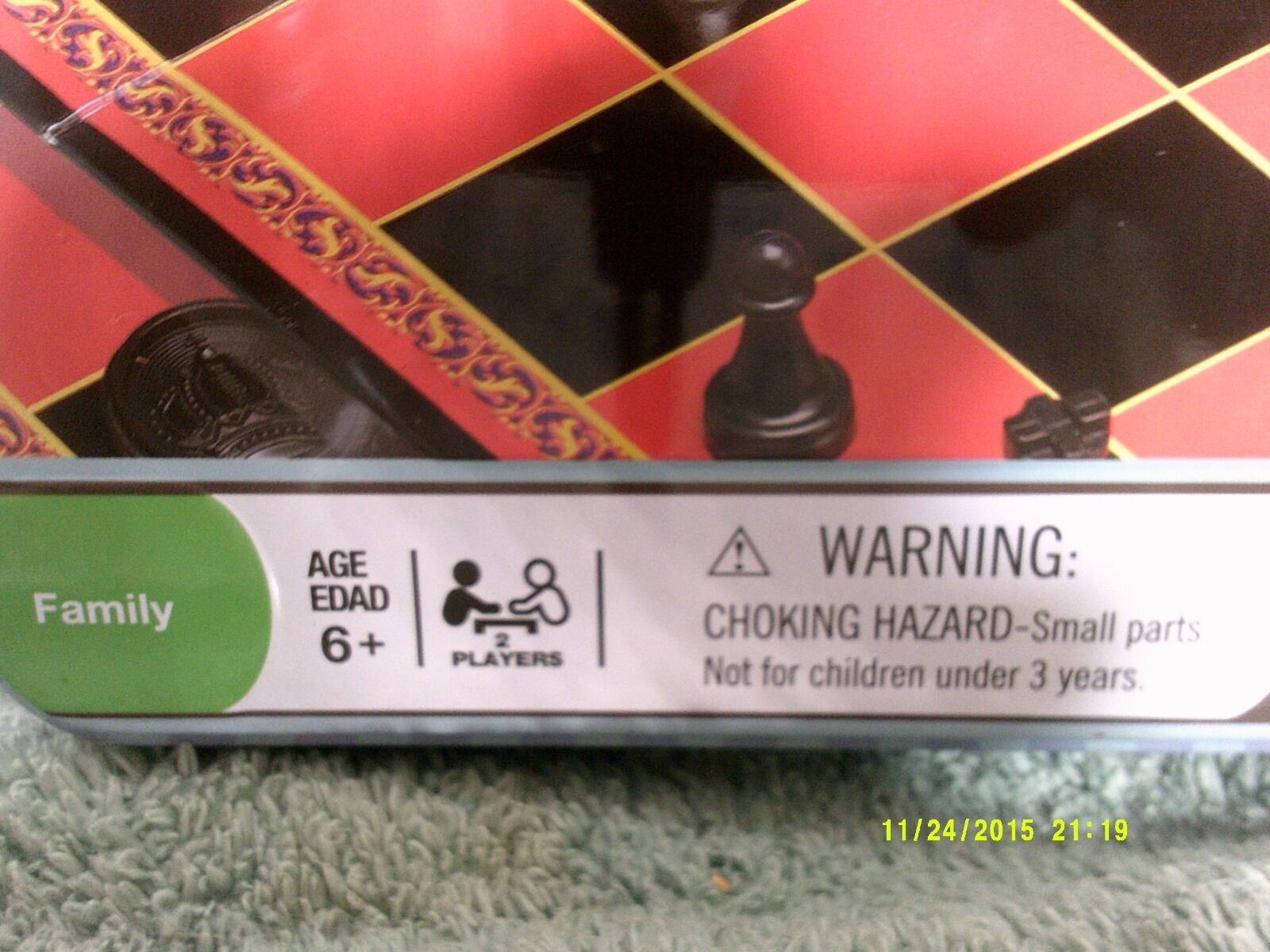 Cardinal 3 Games in 1 Set, Travel Tin, Open Box, Checkers, Chess & Tic-Tac- Toe