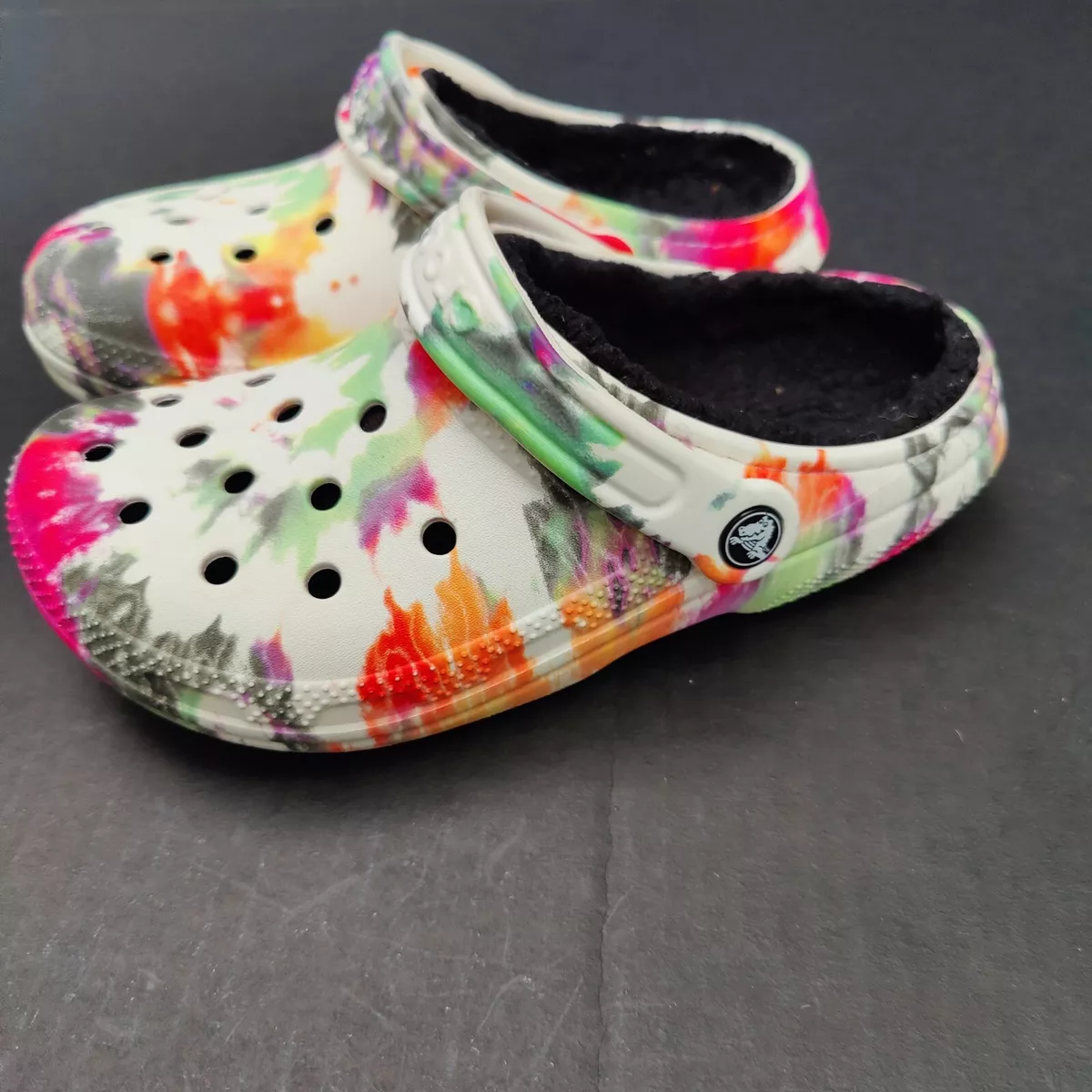 Multicolor crocs with fur new arrivals