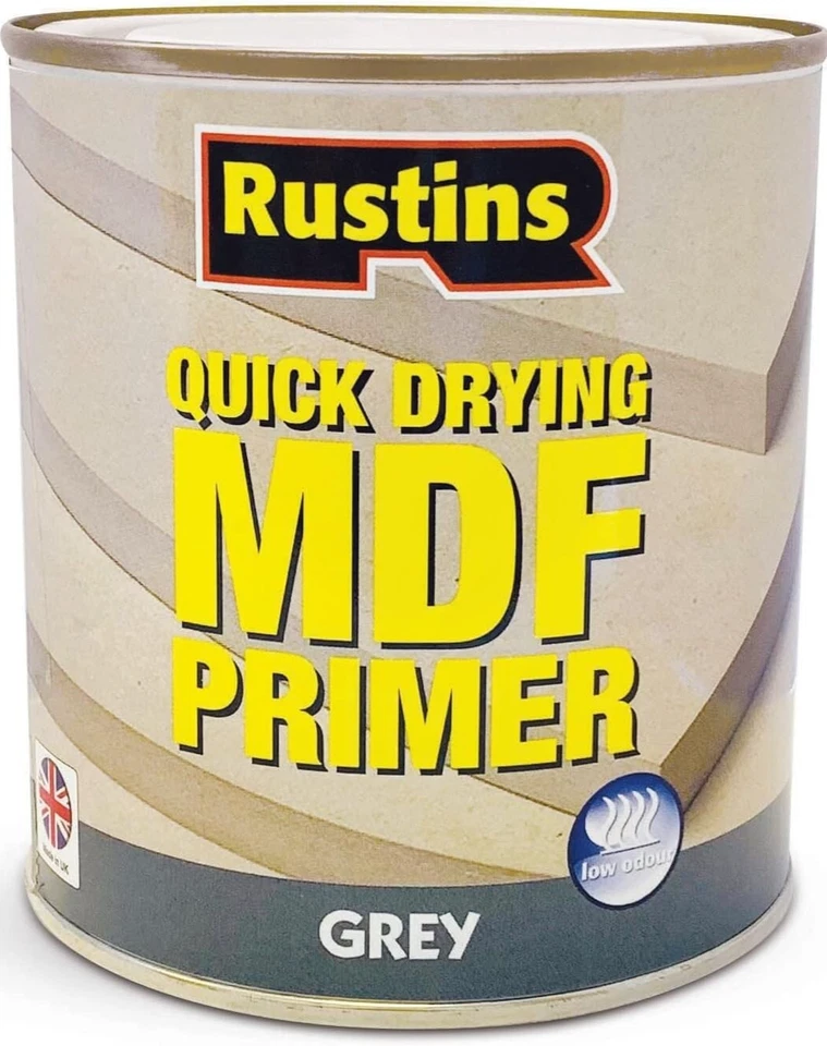 RUSTINS QUICK DRY MDF PRIMER SEALER WHITE GREY UNDER COAT PAINT 250ML 500ML NEW - Image 3 of 4