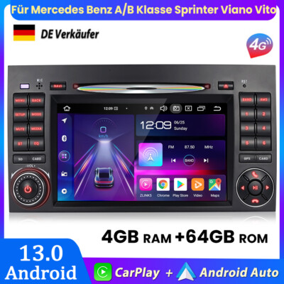 4+64G Carplay Android 13 Autoradio Navi GPS Für Mercedes Benz Sprinter 2006-2017
