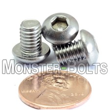 M6 - 1.0 x 8mm Stainless Steel Button Head Socket Hex Cap Screws, A2 ISO 7380