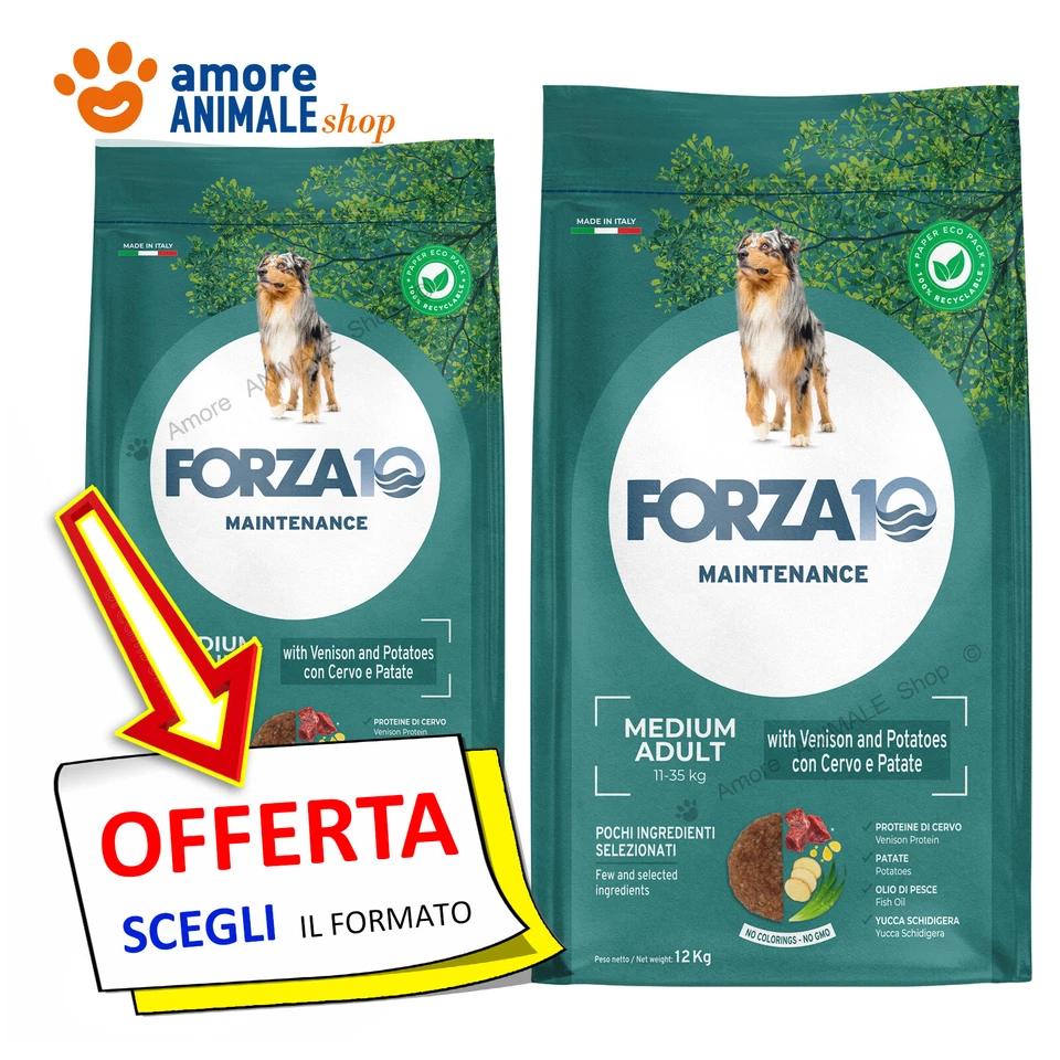 Forza10 Dog Maintenance → Cervo e Patate - Medium 2 / 12 kg - Crocchette Cani
