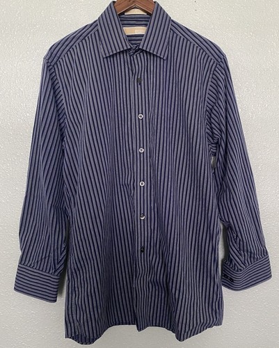 Michael Kors Men's Large Classic Fit Shirt Long Sleeve Striped 16/32/33 - Picture 3 of 9